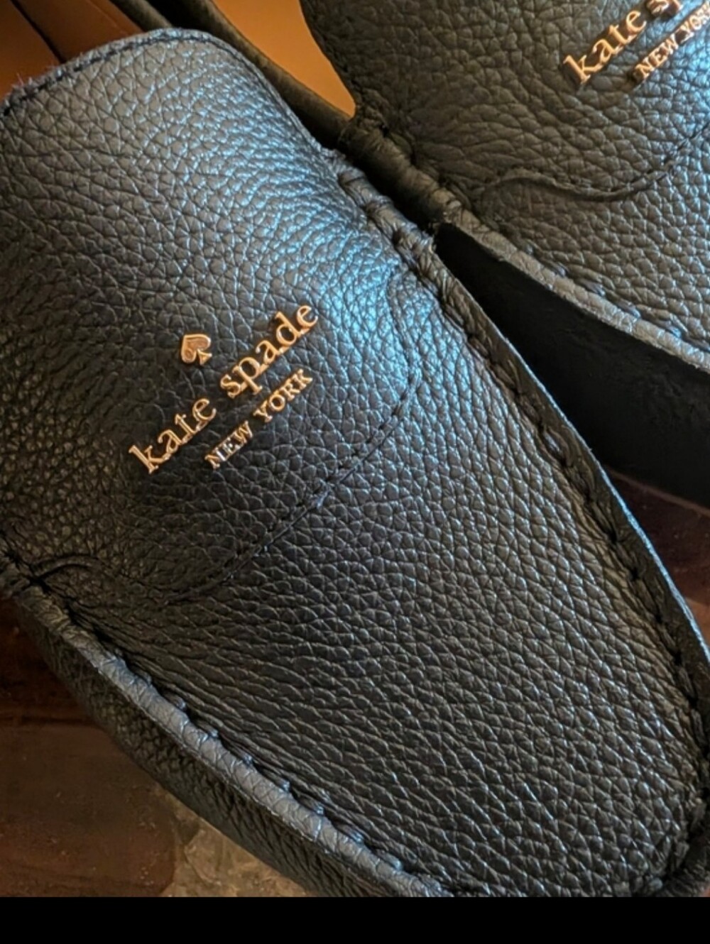 Kate Spade Briar Loafers in Navy Blue Pebbled Leather sz 8.5 - Picture 9 of 11